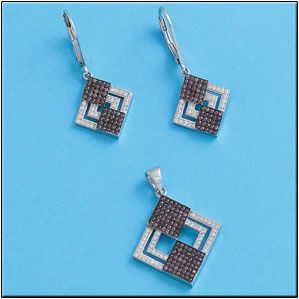 Colgantes plata 925mm circonitas marrones