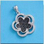 Colgante plata 925mm flor circonitas