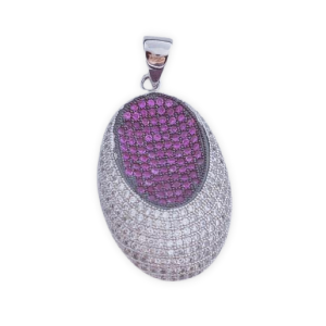 Colgante plata 925mm oval circonitas