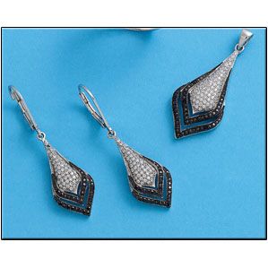 Colgante plata 925mm circonitas negras