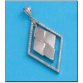 Colgante plata 925mm rombo circonitas
