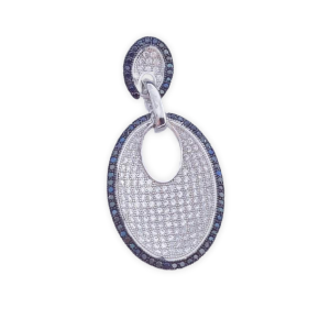Colgante plata 925mm circonitas negras
