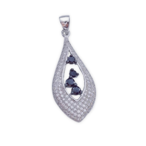 Colgante plata 925mm circonitas negras