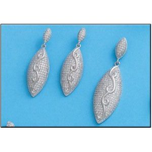 Pendientes plata 925mm circonitas