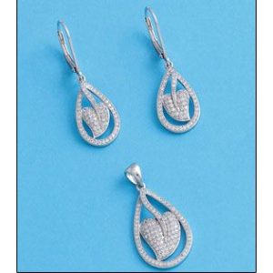 Pendientes plata 925mm corazones