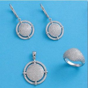 Pendientes plata 925mm redondo circonitas