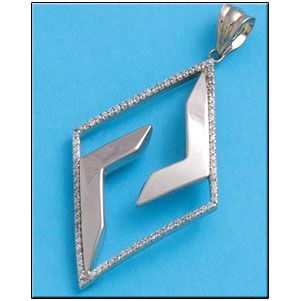 Colgante plata 925mm rombo circonitas