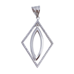 Colgante plata 925mm rombo circonitas