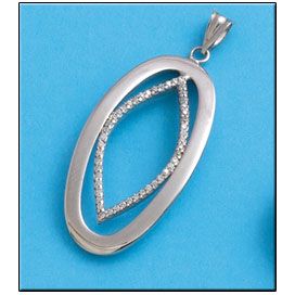 Colgante plata 925mm oval circonitas
