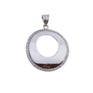 Colgante plata 925mm circulo circonitas