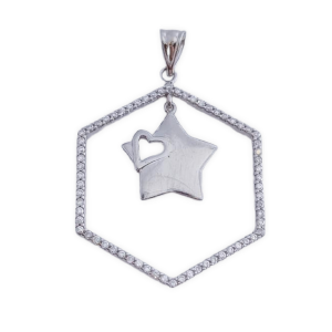 Colgante plata 925mm estrella circonitas