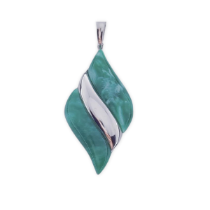 Colgante plata 925mm resina verde