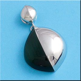 Colgante plata 925mm ojo de gato gris