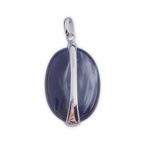Colgante plata 925mm ojo de aguila negro