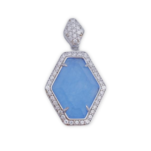 Colgante plata 925mm cuarzo azul