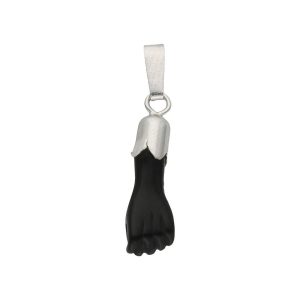 Colgante plata 925mm higa negra mediana