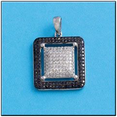 Colgante plata 925mm cuadrado circonitas