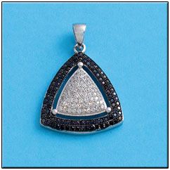 Colgante plata 925mm tringulo circonitas