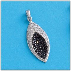 Colgante plata 925mm circonitas negras
