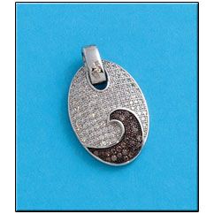 Colgante plata 925mm circonitas marrones