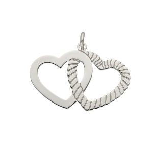Colgante plata 925mm corazones
