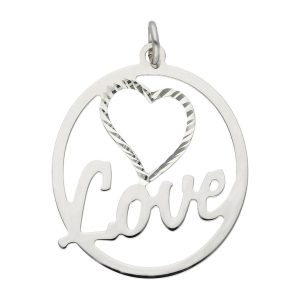 Colgante plata 925mm love corazon