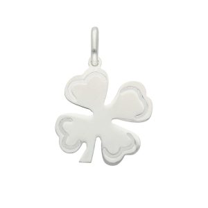Colgante plata 925mm trebol de la suerte
