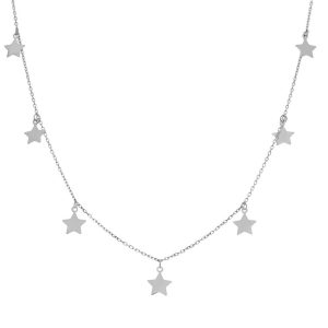 Gargantilla plata 925mm charms estrellas
