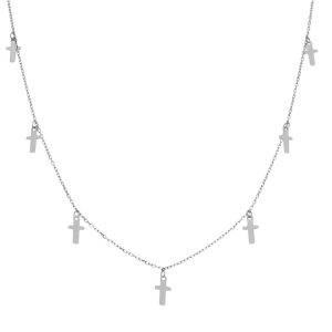 Gargantilla plata 925mm charms cruces