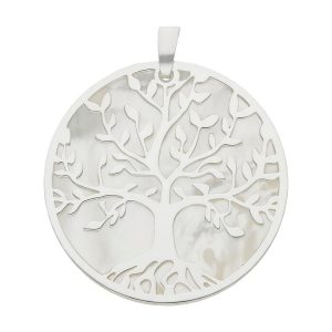 Colgante plata 925mm arbol de la vida nacar – 30mm