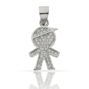 Colgante plata 925mm niño circonitas – 10x14mm