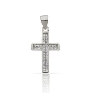 Cruz plata 925mm circonitas – 12x21mm