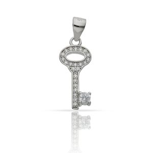 Colgante plata 925mm llave circonitas – 8x17mm