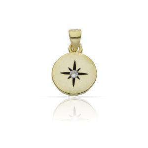 Colgante plata chapada oro rosa de los vientos – 10mm