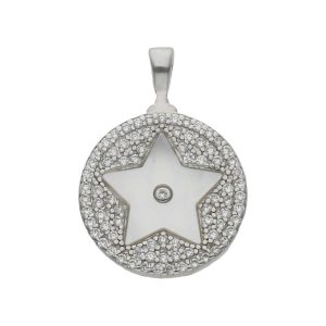 Colgante plata 925mm estrella nacar – 15mm