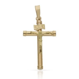 Cruz oro 18kl cristo – 15x28mm