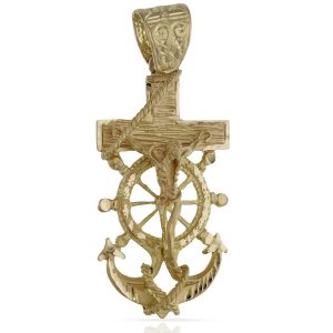 Cruz oro 18kl marinera cristo-27x52mm