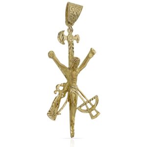Cruz oro 18kl legionario – 34x75mm
