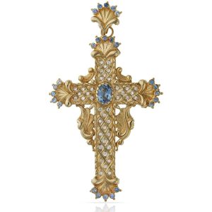 Cruz oro 18kl circonitas – 47x72mm