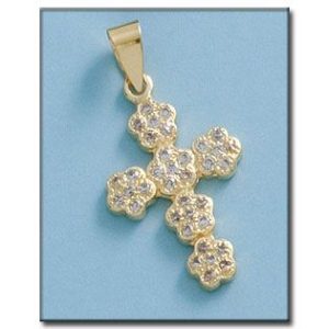 Cruz oro 18kl circonitas – 18x28mm