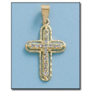 Cruz oro 18kl circonitas – 18x27mm