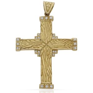 Cruz oro 18kl circonitas – 38x50mm