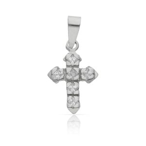 Cruz oro blanco 18kl circonitas – 11x16mm