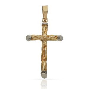 Cruz oro 18kl cristo- 14x25mm