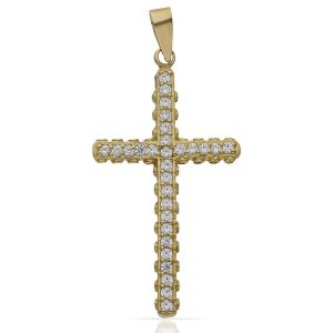 Cruz oro 18kl circonitas – 20x37mm