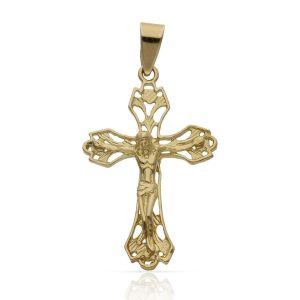 Cruz oro 18kl cristo – 17x28mm