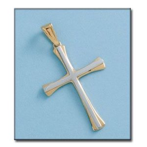Cruz en oro de 18kl bicolor – 22x32mm