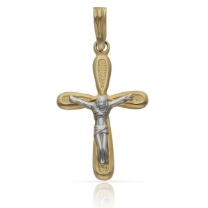 Cruz oro 18kl cristo – 17x28mm