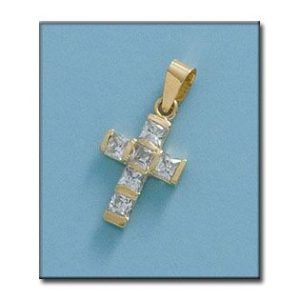 Cruz oro 18kl circonitas – 10x17mm