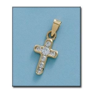 Cruz oro 18kl circonitas – 10x19mm